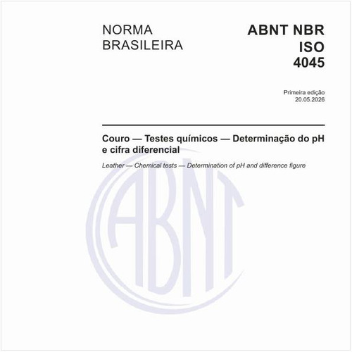 Couro — Testes químicos — Determinação do pH e cifra diferencial