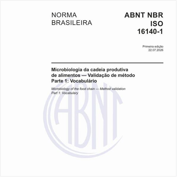 Microbiologia da cadeia produtiva de alimentos — Validação de método - Parte 1: Vocabulário