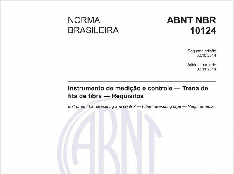 Instrumento de medição e controle - Trena de fita de fibra - Requisitos