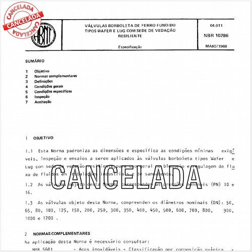 Válvulas borboleta de ferro fundido tipos Wafer e Lug com sede de vedação resiliente