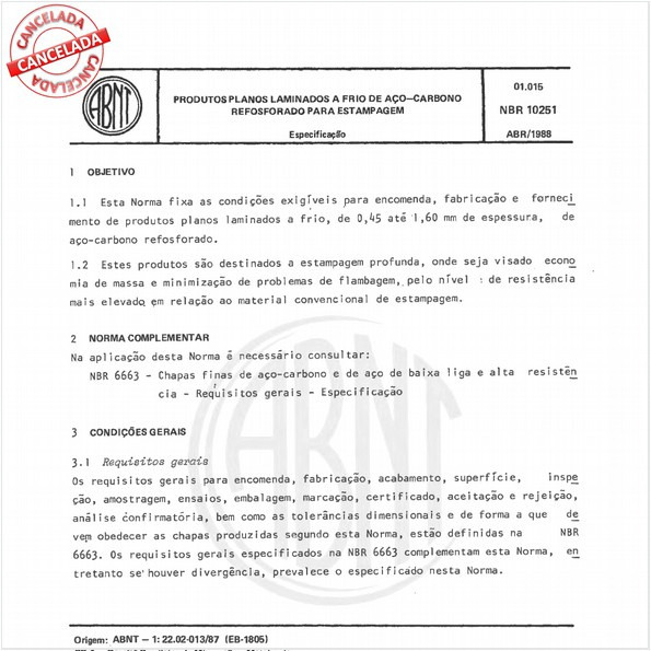 Produtos planos laminados a frio de aço-carbono refosforado para estampagem