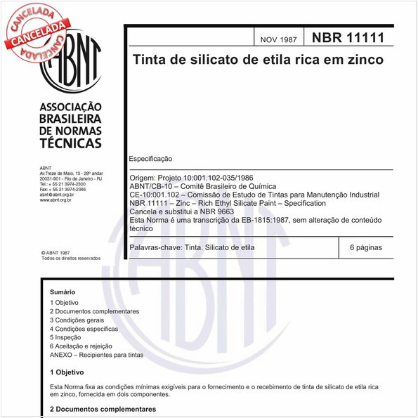 Tinta de silicato de etila rica em zinco