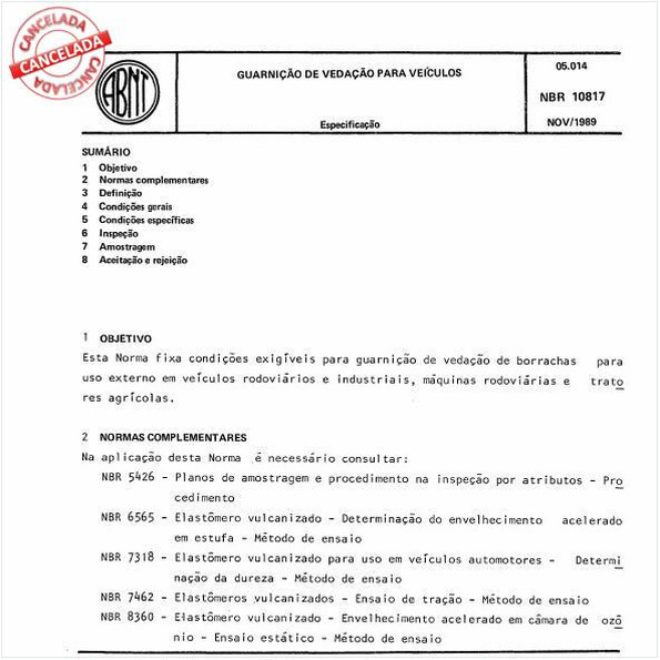 Guarnição de vedação para veículos