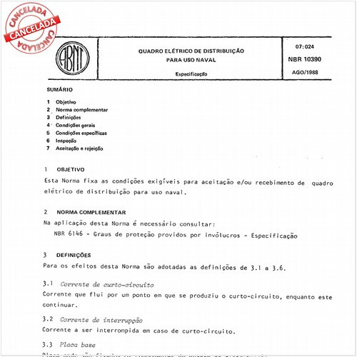 Quadro elétrico de distribuição para uso naval