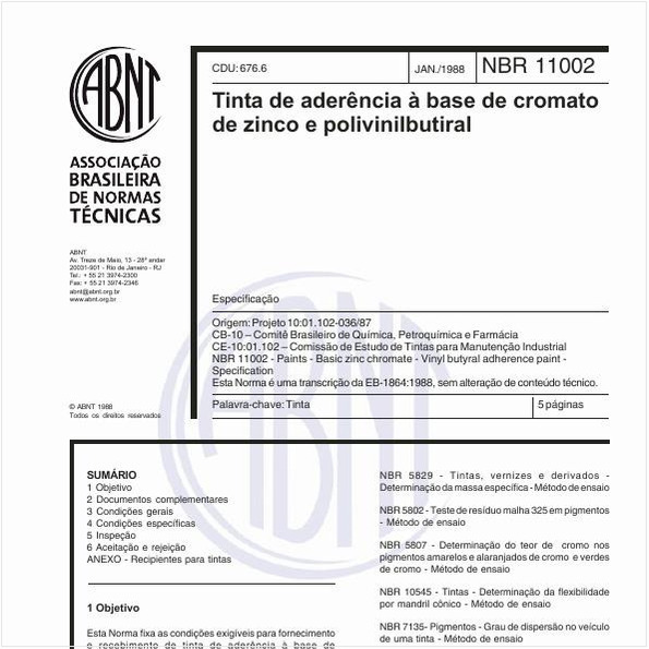 Tinta de aderência à base de cromato de zinco e polivinilbutiral - Especificação