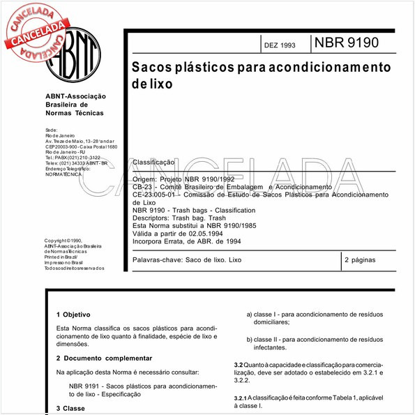 Sacos plásticos para acondicionamento de lixo