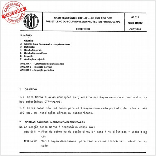 Cabo telefônico CTP-APL-GE isolado com polietileno ou polipropileno protegido por capa APL