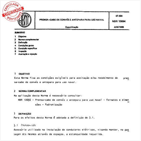 Prensa-cabo de convés e antepara para uso naval