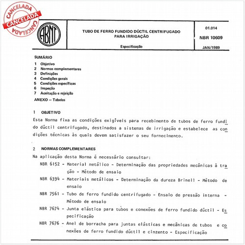 Tubo de ferro fundido dúctil centrifugado para irrigação