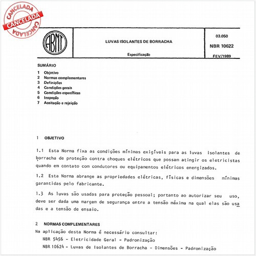 Luvas isolantes de borracha