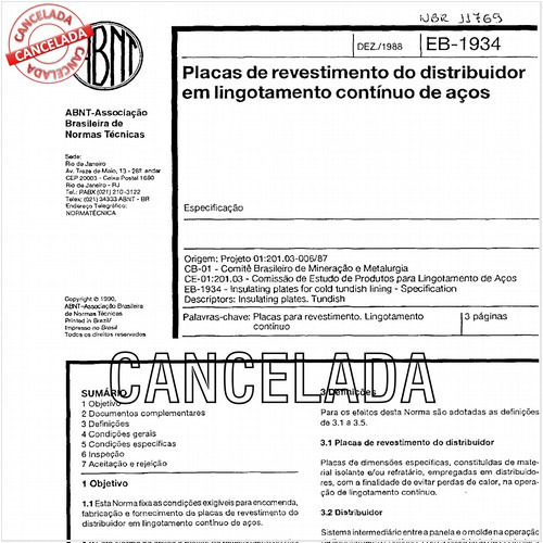 Placas de revestimento do distribuidor em lingotamento contínuo de aços