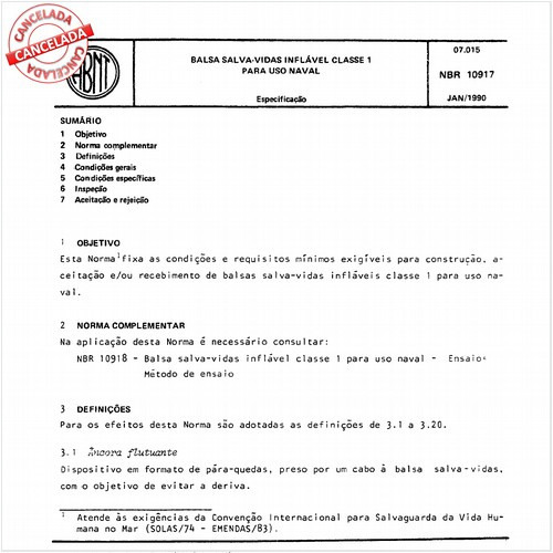 Balsa salva-vidas inflável classe 1 para uso naval