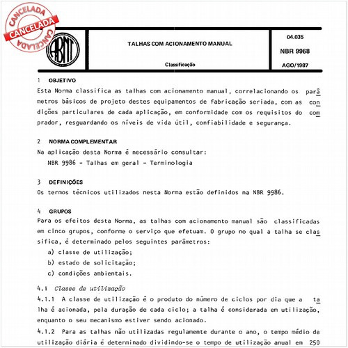 Talhas com acionamento manual