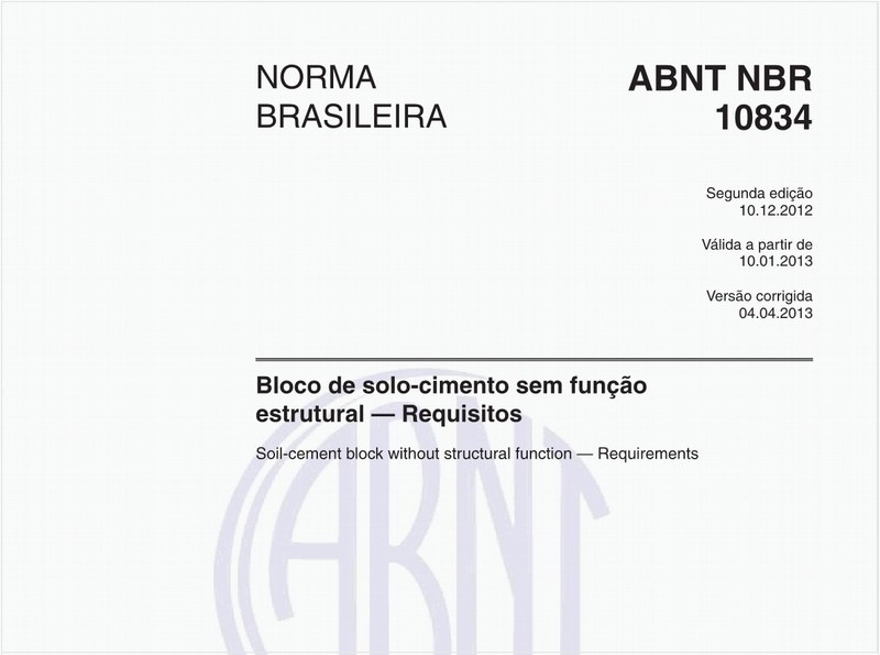 Bloco de solo-cimento sem função estrutural — Requisitos