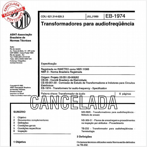 Transformadores para audiofreqüência