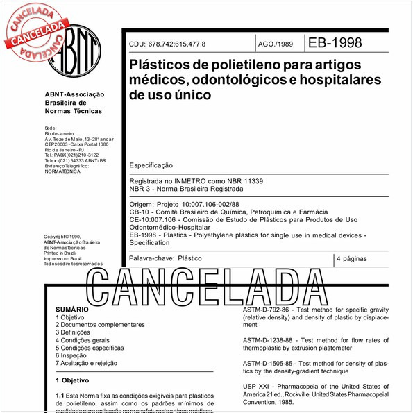 Plásticos de polietileno para artigos médicos, odontológicos e hospitalares de uso único