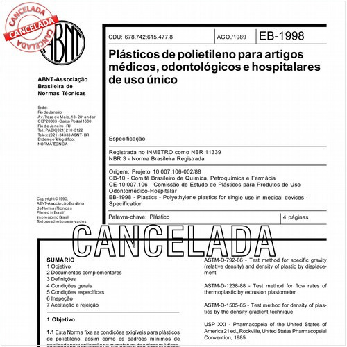 Plásticos de polietileno para artigos médicos, odontológicos e hospitalares de uso único