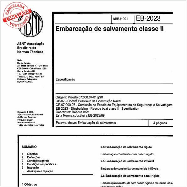 Embarcação de salvamento classe II