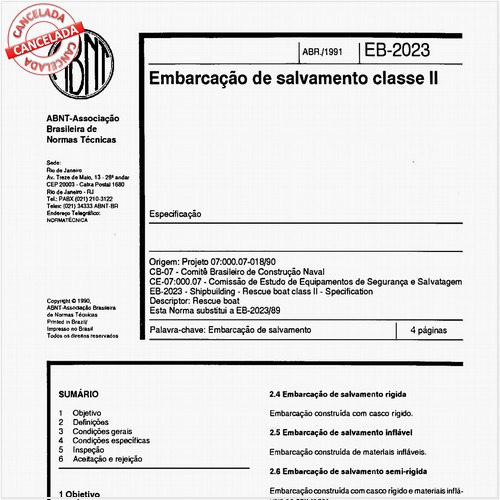 Embarcação de salvamento classe II