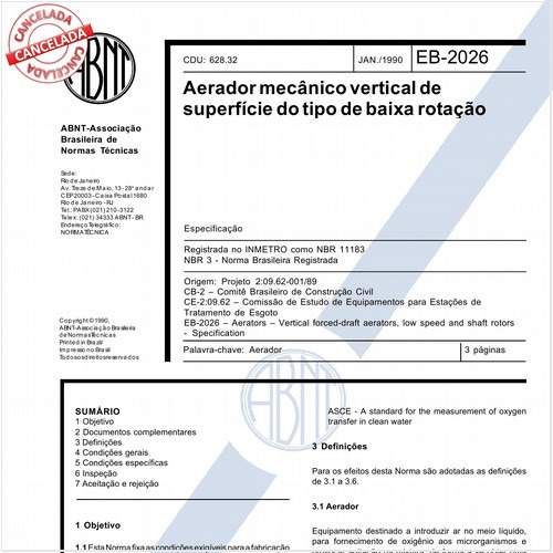 Aerador mecânico vertical de superfície do tipo de baixa rotação