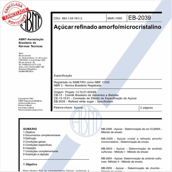 Açúcar refinado amorfo/microcristalino