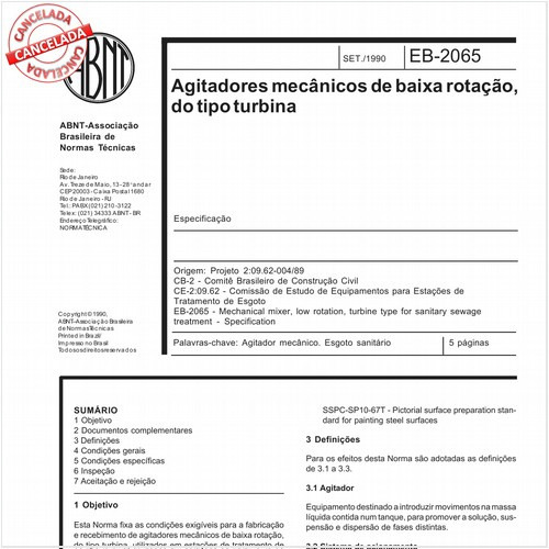 Agitadores mecânicos de baixa rotação do tipo turbina