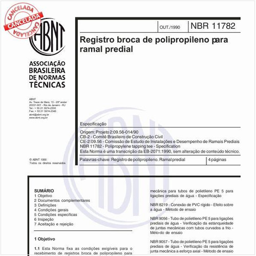 Registro broca de polipropileno para ramal predial