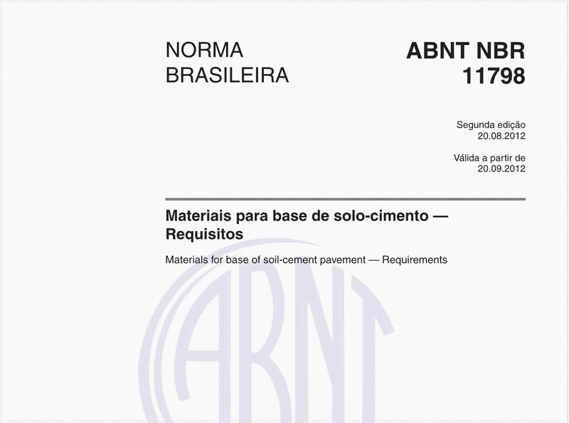 Materiais para base de solo-cimento — Requisitos
