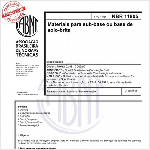 Materiais para sub-base ou base de solo-brita