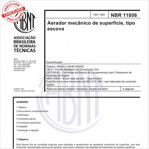 Aerador mecânico de superfície, tipo escova