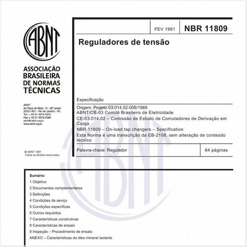 Reguladores de tensão - Especificação