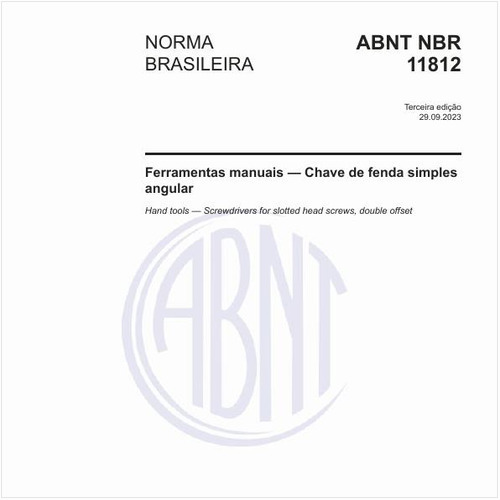 Ferramentas manuais — Chave de fenda simples angular