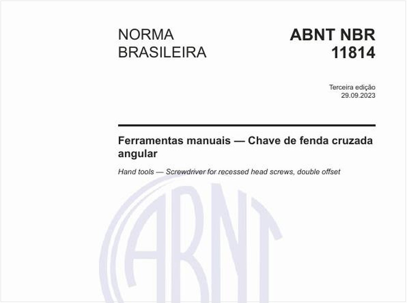 Ferramentas manuais — Chave de fenda cruzada angular