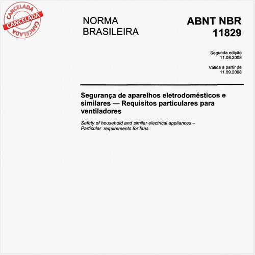 Segurança de aparelhos eletrodomésticos e similares - Requisitos particulares para ventiladores
