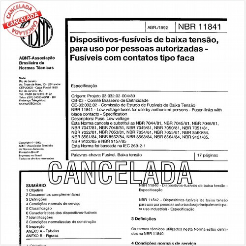 Dispositivos-fusíveis de baixa tensão, para uso por pessoas autorizadas - Fusíveis com contatos tipo faca