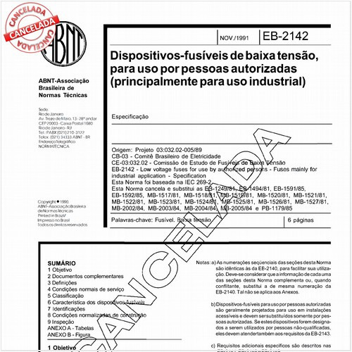 Dispositivos-fusíveis de baixa tensão, para uso por pessoas autorizadas (principalmente para uso industrial)