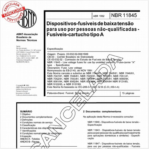 Dispositivos-fusíveis de baixa tensão, para uso por pessoas não-qualificadas - Fusíveis-cartucho tipo A