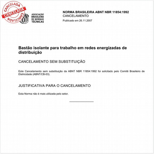Bastão isolante para trabalho em redes energizadas de distribuição