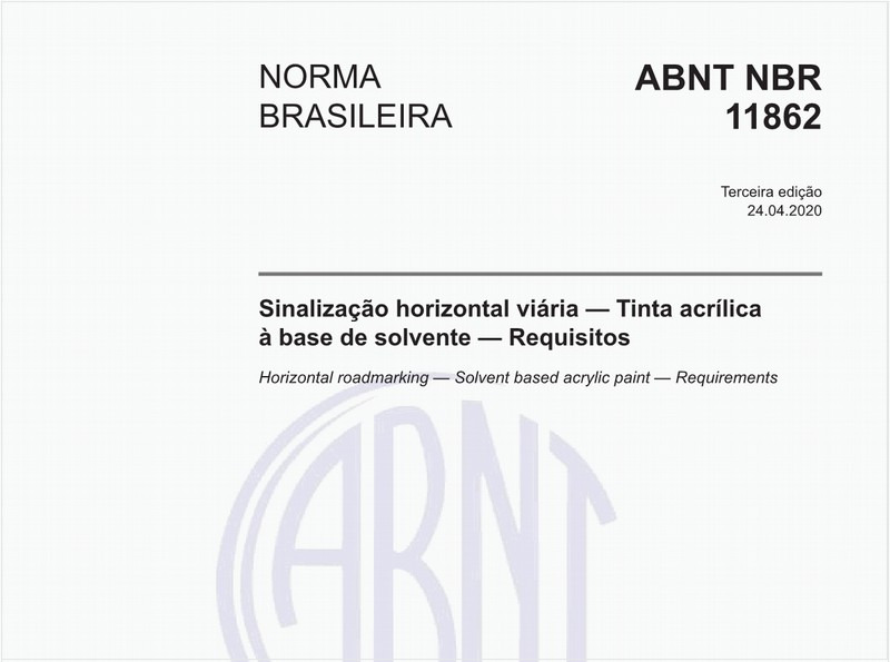 Sinalização horizontal viária — Tinta acrílica à base de solvente — Requisitos