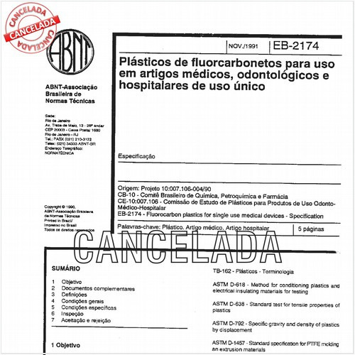 Plásticos de fluorcarbonetos para uso em artigos médicos, odontológicos e hospitalares de uso único