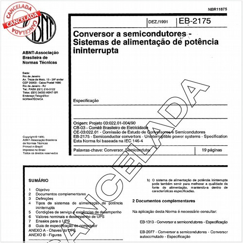 Conversor a semicondutores - Sistemas de alimentação de potência ininterrupta