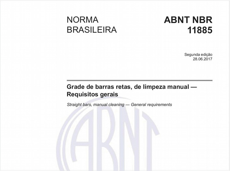 Grade de barras retas, de limpeza manual - Requisitos gerais