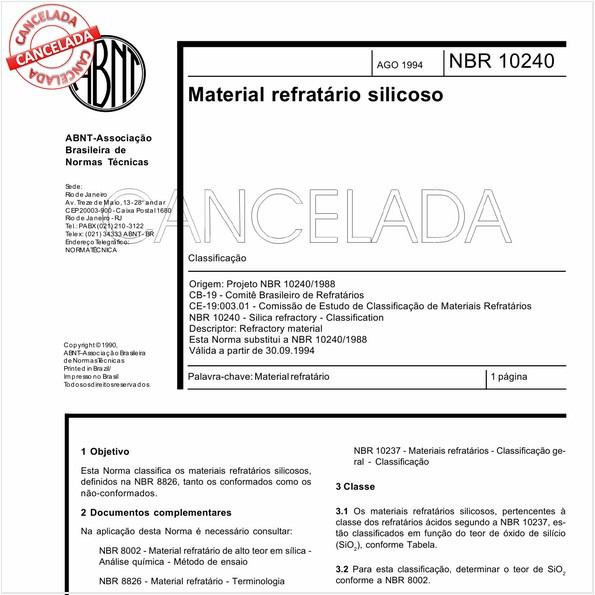 Material refratário silicoso