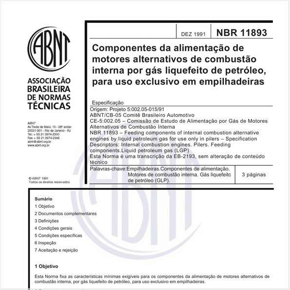 Componentes da alimentação de motores alternativos de combustão interna por gás liquefeito de petróleo, para uso exclusivo em empilhadeiras - Especificação