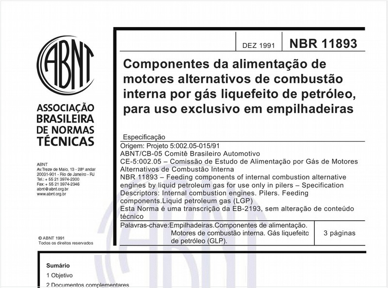 Componentes da alimentação de motores alternativos de combustão interna por gás liquefeito de petróleo, para uso exclusivo em empilhadeiras - Especificação