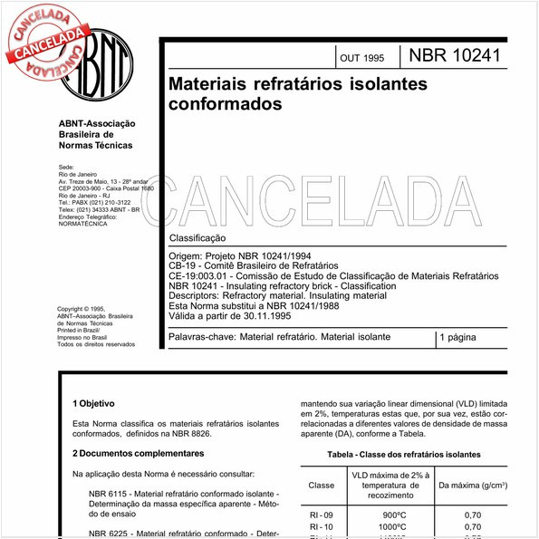 Materiais refratários isolantes conformados