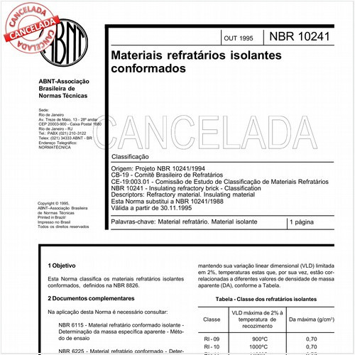 Materiais refratários isolantes conformados