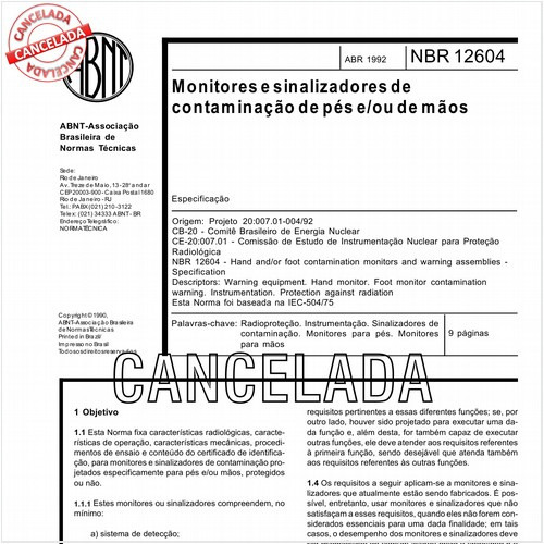 Monitores e sinalizadores de contaminação de pés e/ou de mãos