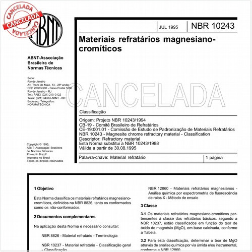 Materiais refratários magnesiano-cromíticos
