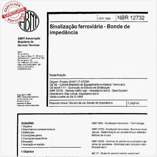 Sinalização ferroviária - Bonde de impedância